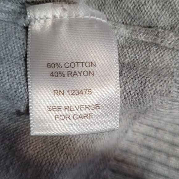 Adrienne Vittadini Gray Oversized V-Neck Sweater XL Minimalist Capsule Neutral - Picture 7 of 8